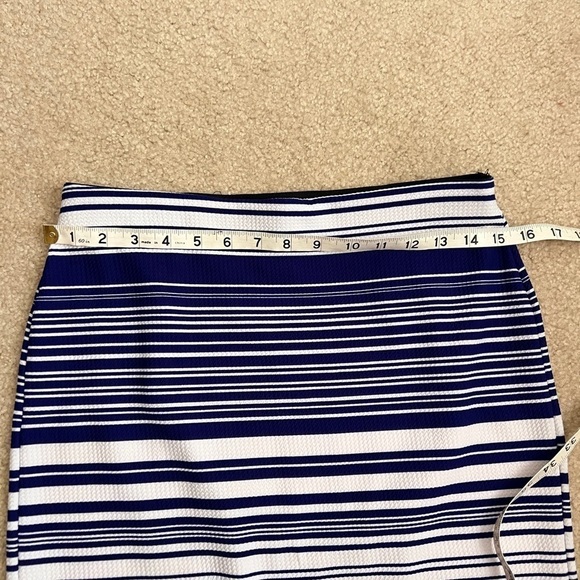 NYCC Striped Pencil Skirt Stretch Career Casual Blue White Small - Picture 4 of 5